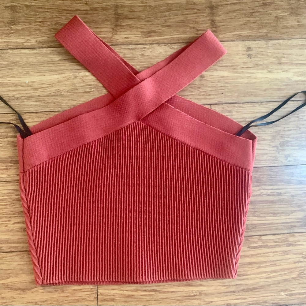 Babaton knit halter crop top